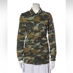 MOTHER | green camo utility long jacket the loose veteran jacket army | Small